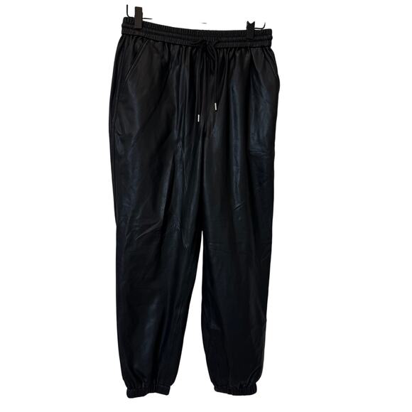 BLANKNYC Vegan Black Leather Elastic Waistband Joggers NEW Size 26 - Picture 4 of 12